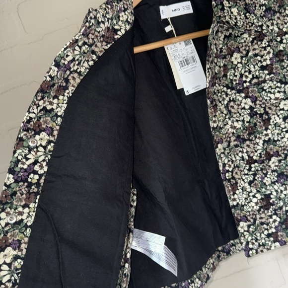 Mango vest Boxy floral corduroy XS Small NEW quilted pocket snap detail - Picture 6 of 6